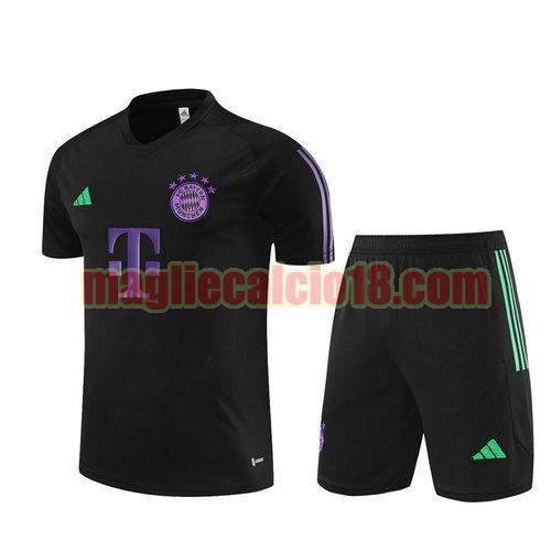 maniche corte + pantaloni bayern munich 2023-2024 a poco prezzo nero