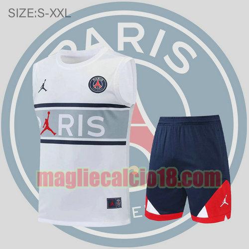 pantaloncini + canotta paris saint germain 2022-2023 striscia grigia bianca