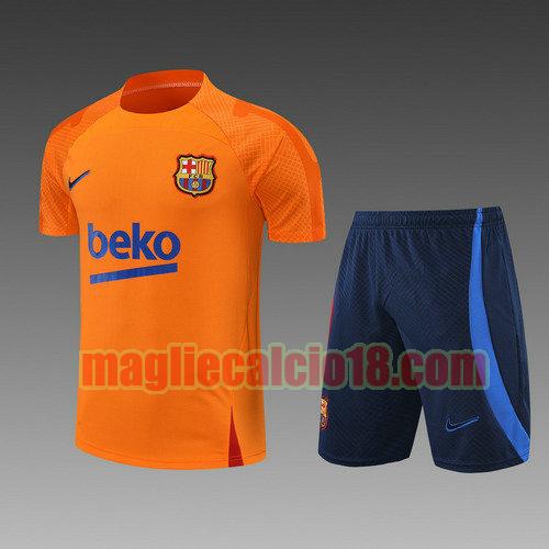 pantaloncini + maniche corte barcellona 2022-2023 arancia