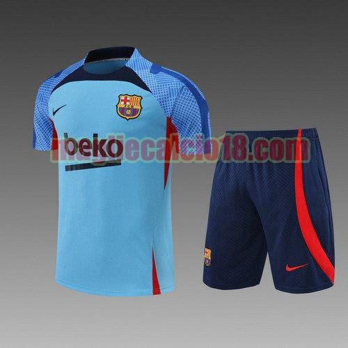 pantaloncini + maniche corte barcellona 2022-2023 blu