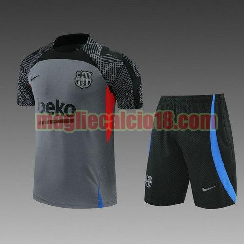 pantaloncini + maniche corte barcellona 2022-2023 training nero grigio