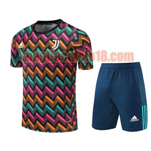 pantaloncini + maniche corte juve 2022-2023 training plaid colorato