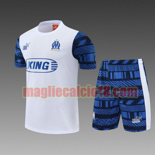 pantaloncini + maniche corte olympique marsiglia 2022-2023 bianco blu