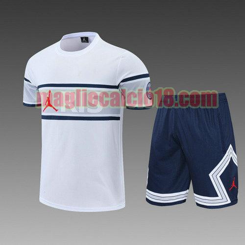pantaloncini + maniche corte paris saint germain 2022-2023 bianco blu