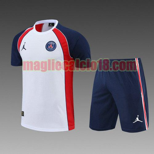 pantaloncini + maniche corte paris saint germain 2022-2023 bianco blu rosso