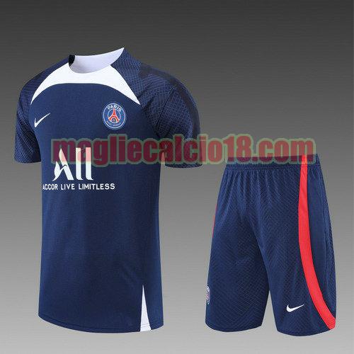pantaloncini + maniche corte paris saint germain 2022-2023 blu