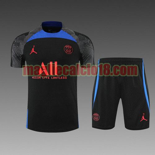 pantaloncini + maniche corte paris saint germain 2022-2023 nero blu