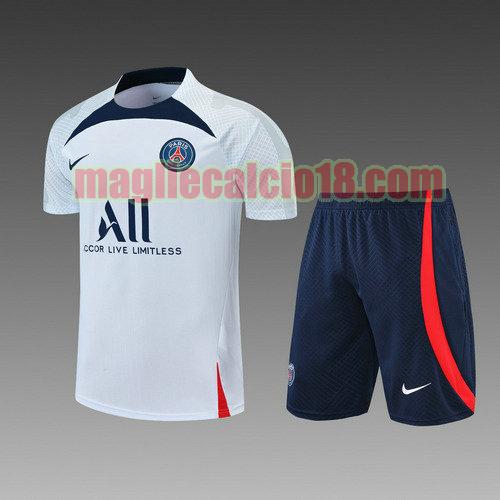 pantaloncini + maniche corte paris saint germain 2022-2023 poco prezzo bianco