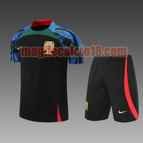 pantaloncini + maniche corte portogallo 2022-2023 training nero