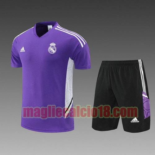 pantaloncini + maniche corte real madrid 2022-2023 training viola