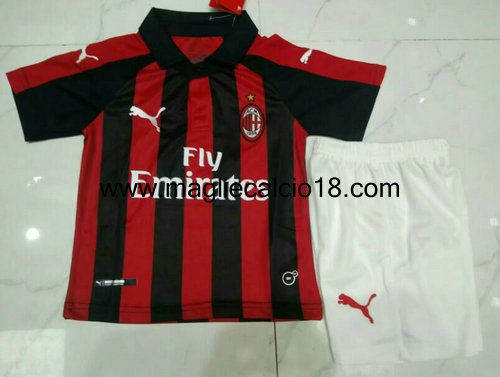 prima divisa maglia ac milan bambino 2018-2019