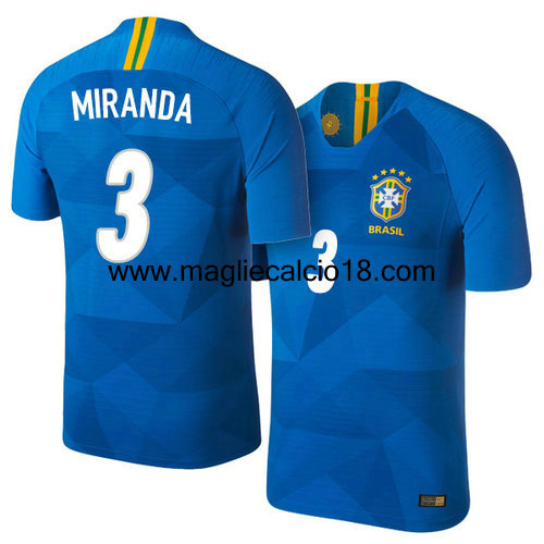 seconda divisa maglia nazionale brasile Miranda 2018/2019