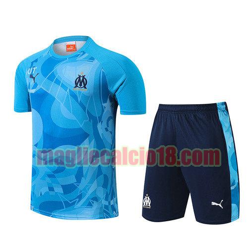 training maglie calcio olympique marsiglia 2024-2025 blu colorato completo