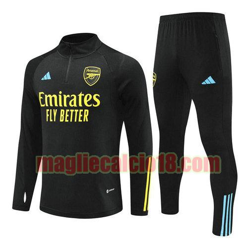 tuta con mezza zip arsenal 2023-2024 nero