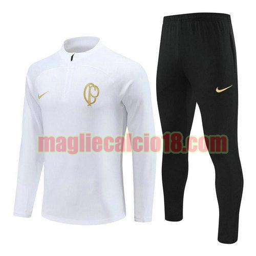 tuta con mezza zip corinthians 2023-2024 bianco