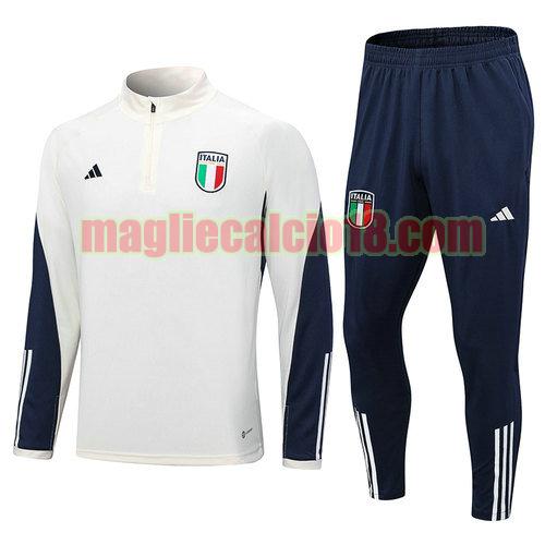 tuta con mezza zip italia 2023-2024 bianco
