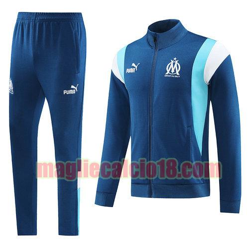 tuta con mezza zip olympique marsiglia 2023-2024 blu