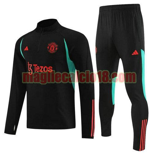 tuta da calcio manchester united 2023-2024 nero z28