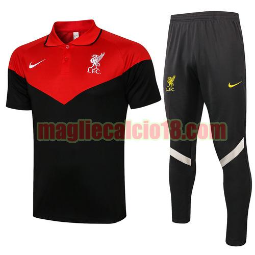 tuta polo liverpool 2021-2022 rosso nero
