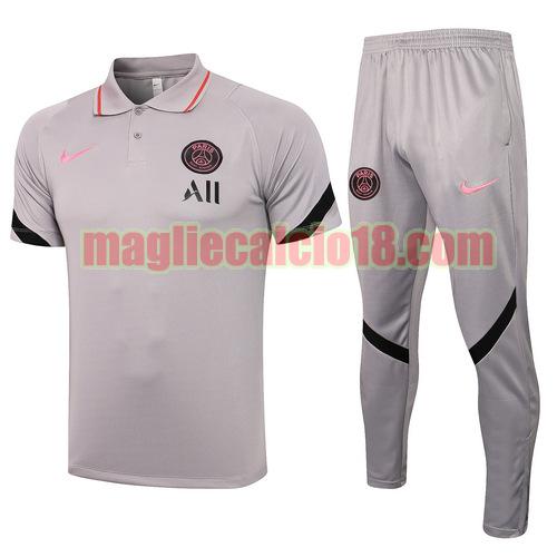 tuta polo paris saint germain 2021-2022 grigio chiaro