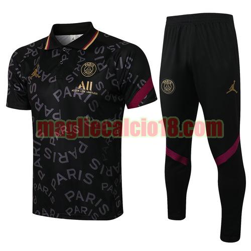 tuta polo paris saint germain 2021-2022 stampa nero