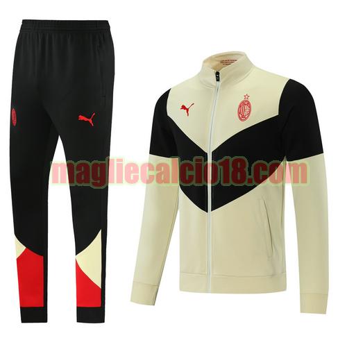 tuta sportiva ac milan 2022 beige e nero classico