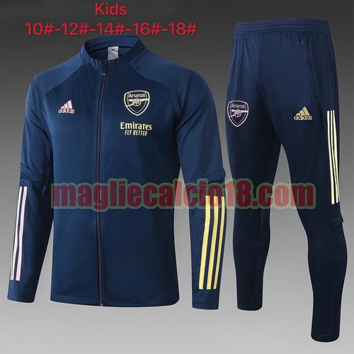 tuta sportiva arsenal 2020-2021 bambino blu reale cerniera