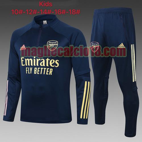 tuta sportiva arsenal 2020-2021 bambino blu reale mezza cerniera