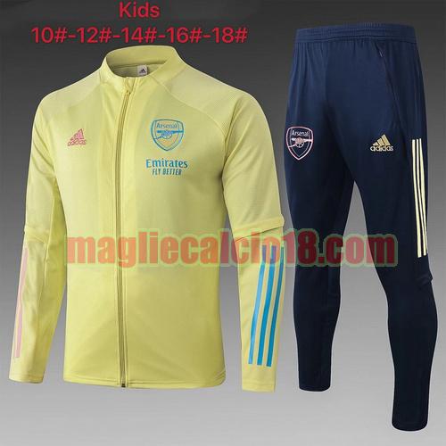 tuta sportiva arsenal 2020-2021 bambino giallo cerniera