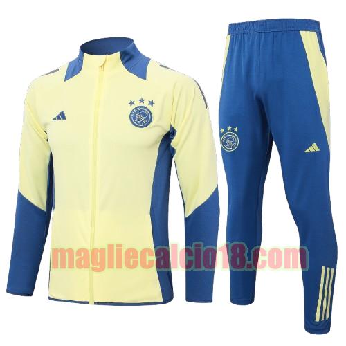 tuta sportiva arsenal 2024 2025 long zipper bambino giallo completo