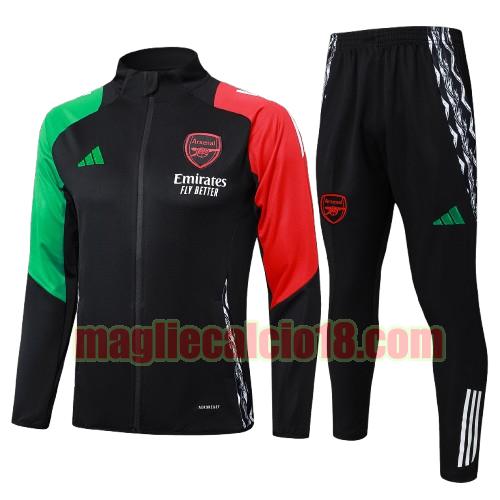 tuta sportiva arsenal 2024 2025 long zipper bambino nero completo