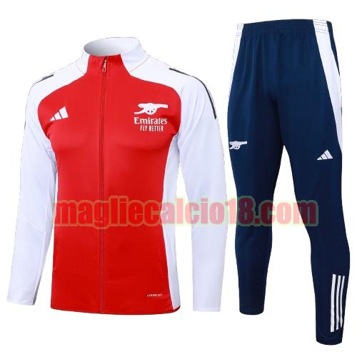tuta sportiva arsenal 2024 2025 long zipper bambino rosso completo