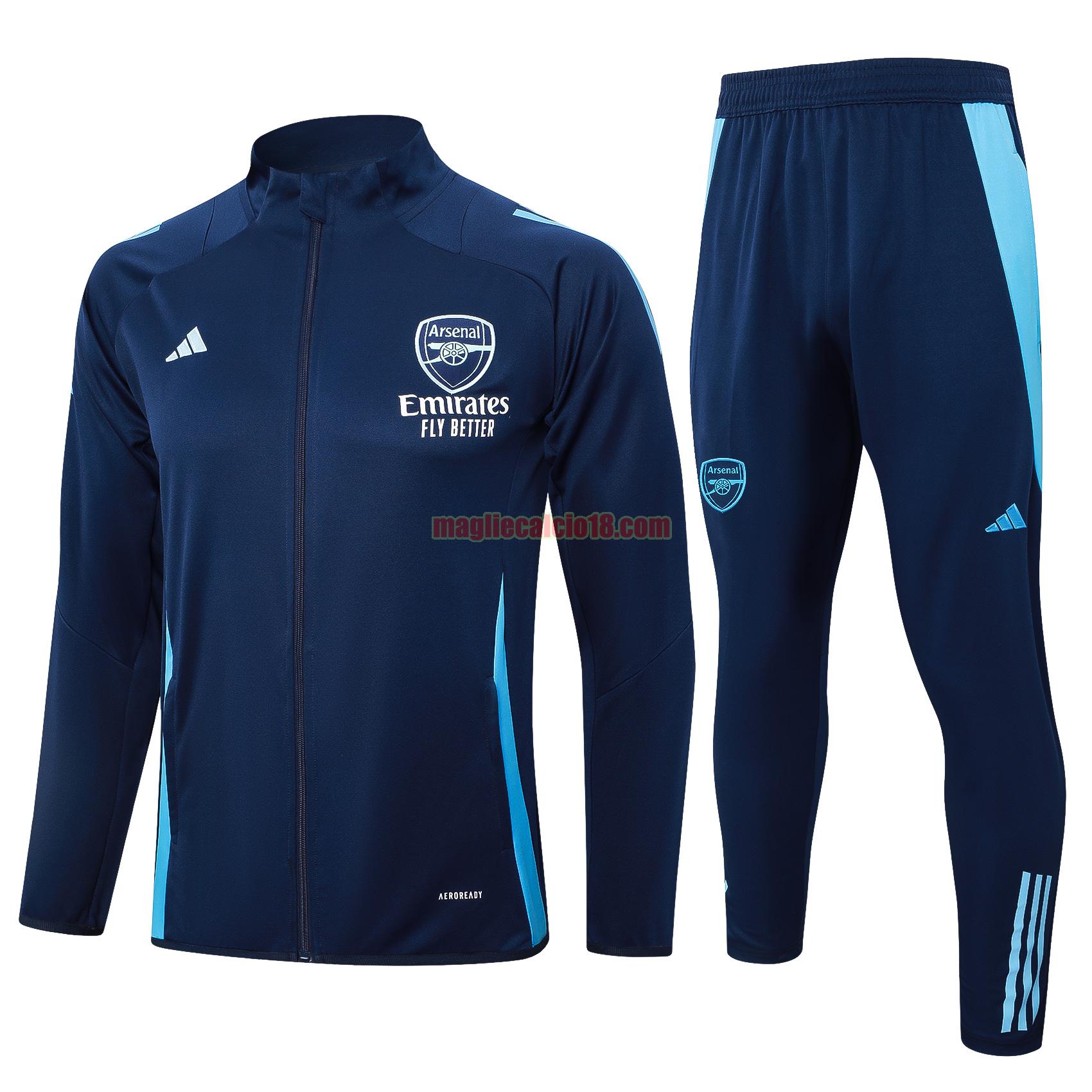 tuta sportiva arsenal 2024 2025 long zipper blu completo