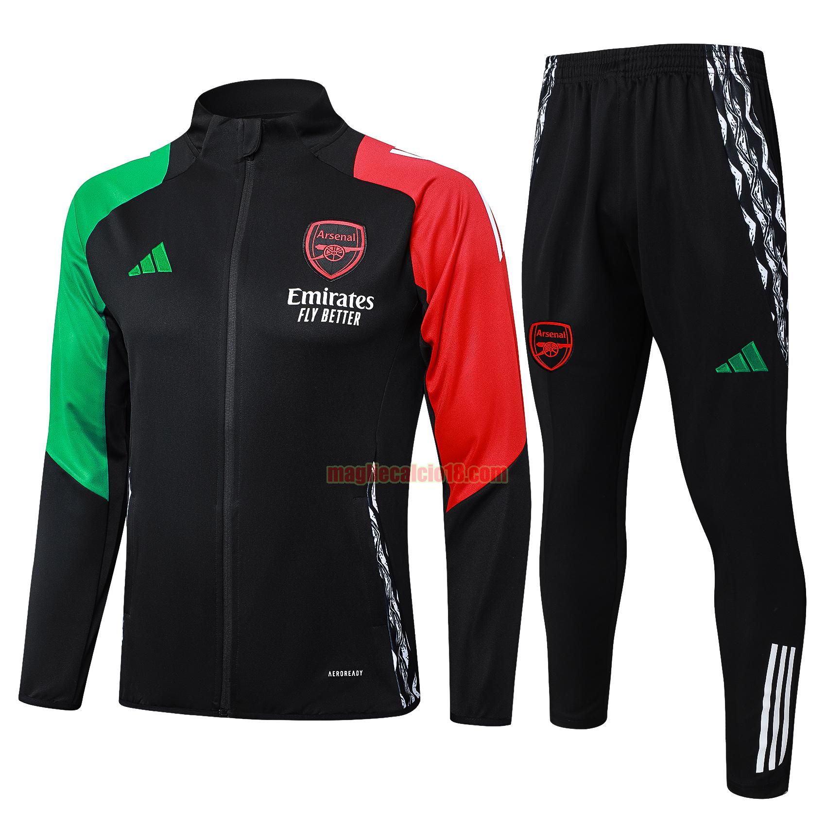 tuta sportiva arsenal 2024 2025 long zipper nero completo