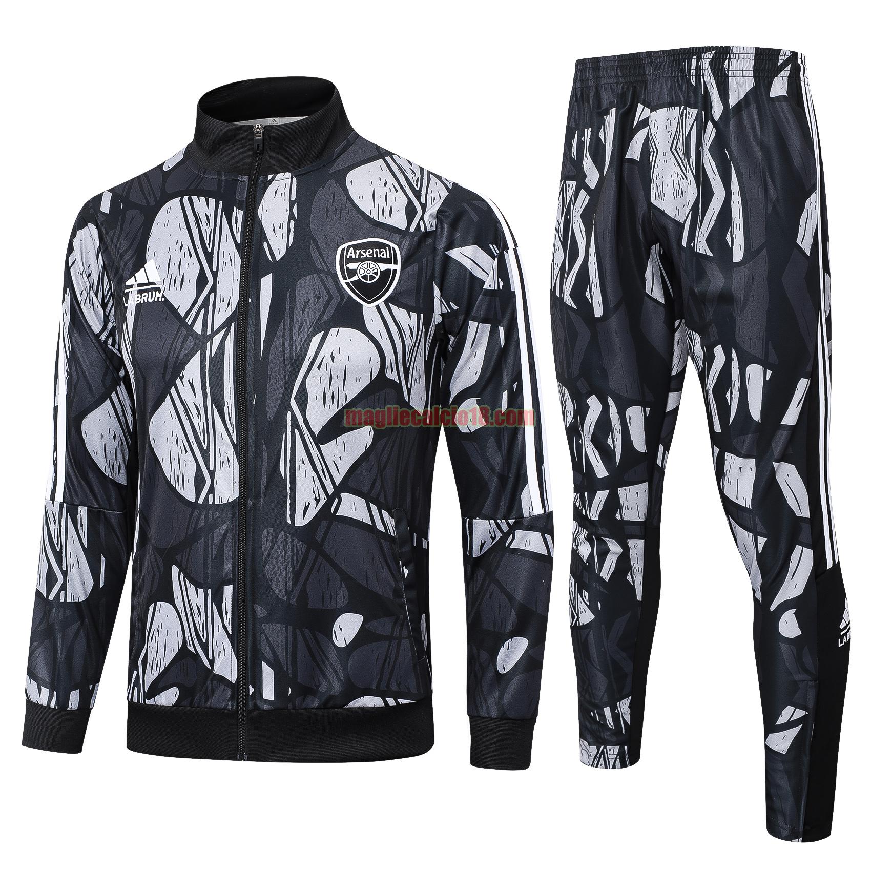 tuta sportiva arsenal 24 25 long zipper nero completo