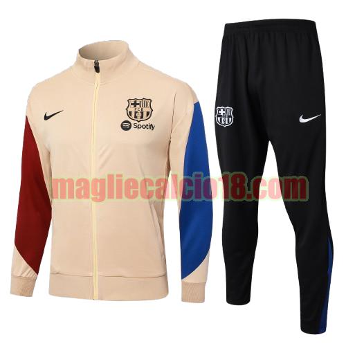 tuta sportiva barcellona 2024 2025 long zipper bambino giallo completo