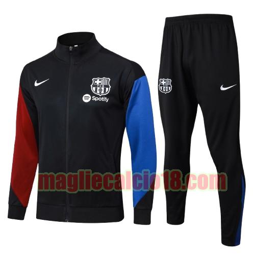 tuta sportiva barcellona 2024 2025 long zipper bambino nero completo