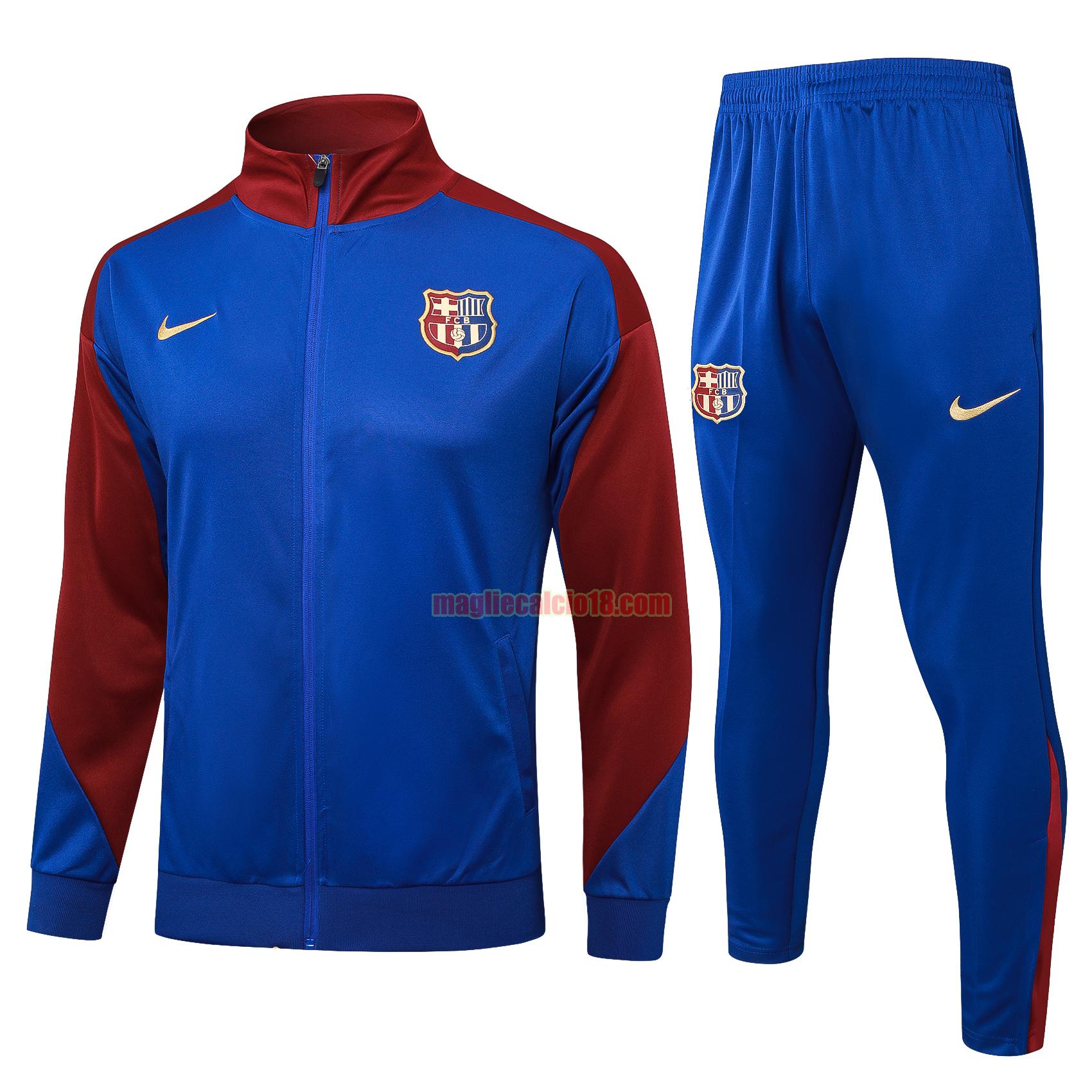 tuta sportiva barcellona 2024 2025 long zipper blu completo