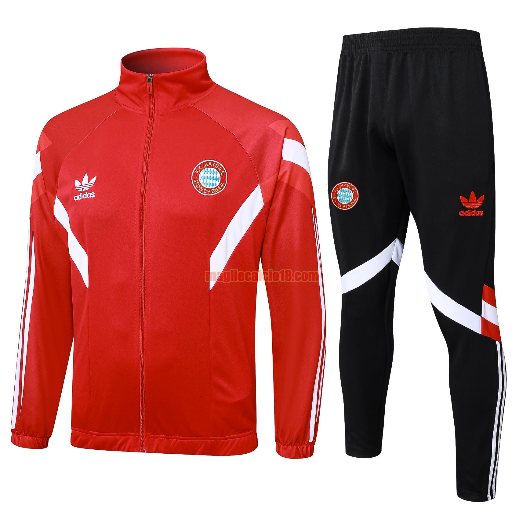 tuta sportiva bayern munich 2024 2025 long zipper rosso completo