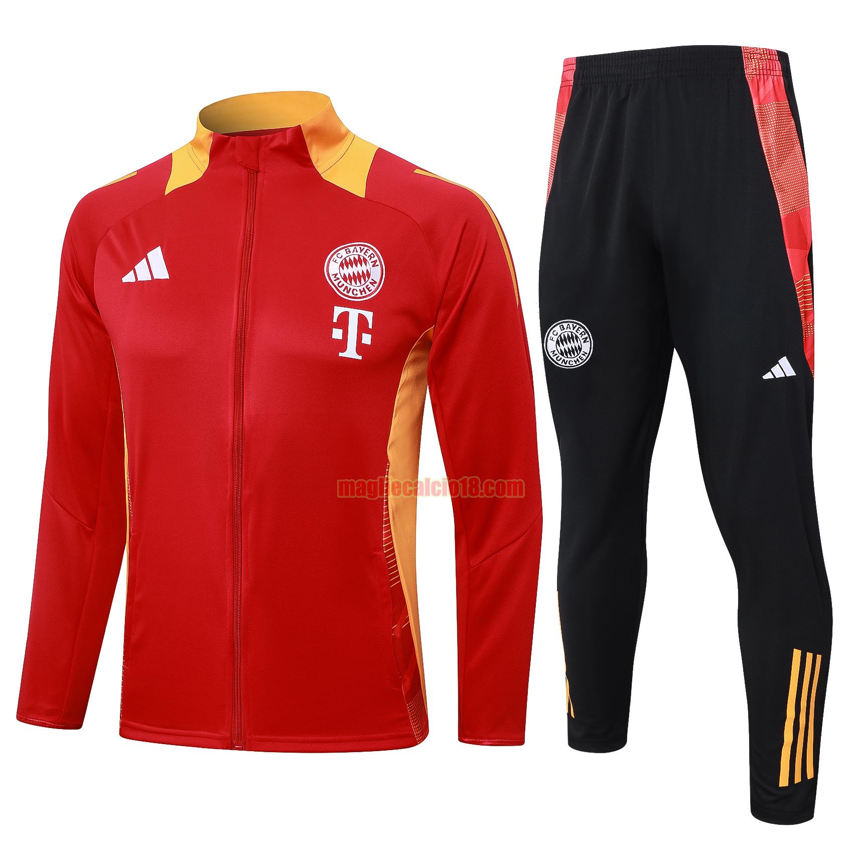 tuta sportiva bayern munich 24 25 long zipper bambino rosso completo