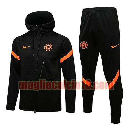 tuta sportiva con cappuccio a poco prezzo chelsea 2021-22 arancia nera