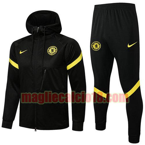 tuta sportiva con cappuccio a poco prezzo chelsea 2021-22 nero