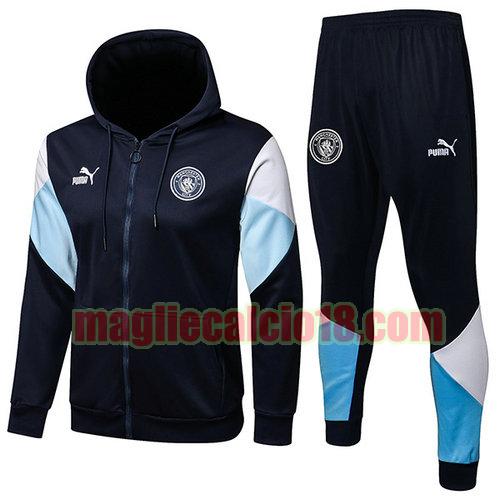 tuta sportiva con cappuccio a poco prezzo manchester city 2021-22 marina militare