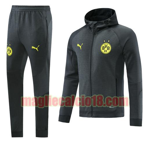 tuta sportiva con cappuccio borussia dortmund 2022 grigio