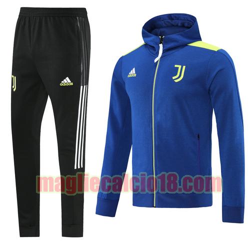 tuta sportiva con cappuccio juventus 2022 blu fantasia