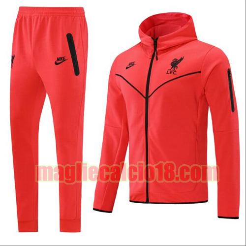 tuta sportiva con cappuccio liverpool 2021-22 arancia