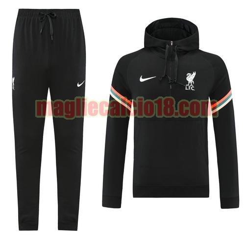 tuta sportiva con cappuccio liverpool 2022 nero