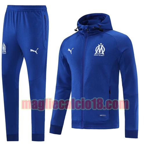 tuta sportiva con cappuccio olympique marsiglia 2022 colore blu