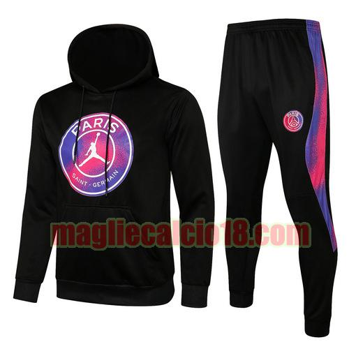 tuta sportiva con cappuccio paris saint germain 2021-2022 nero