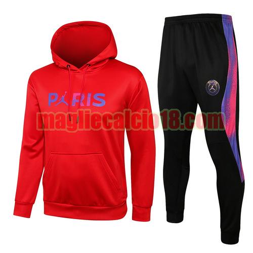 tuta sportiva con cappuccio paris saint germain 2021-2022 rosso